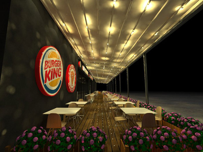 Otomatik Raylı Tente Burger King Endülüs Park Projesi